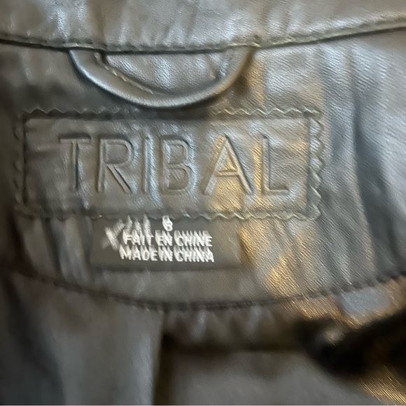 TRIBAL black buttery soft genuine leather jacket blazer size 8 fall classic - Picture 3 of 7
